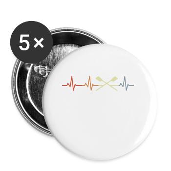 Ruder Herzklopfen - Buttons klein 25 mm (5er Pack) - Weiß - Vorne