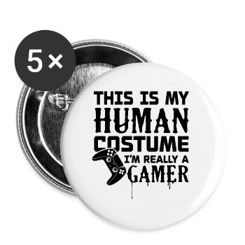 Ich bin wirklich ein Gamer - Buttons klein 25 mm (5er Pack) - Weiß - Vorne