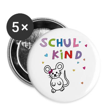 School Child School Enrolment - Buttons small 1''/25 mm (5-pack) - white - Front