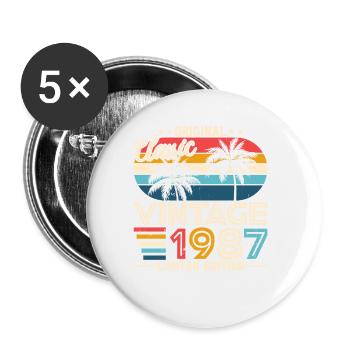 Vintage 1987: Legendary Birth Year - Buttons small 1''/25 mm (5-pack) - white - Front