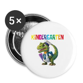 Écolier 2024 Scolarisation 2024 Rentrée scolaire - Lot de 5 petits badges (25 mm) - blanc - Devant