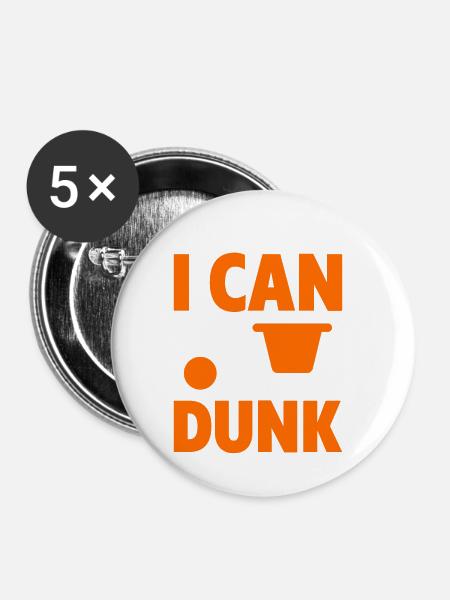 I Can Dunk 2 - Buttons klein 25 mm (5er Pack) - Weiß