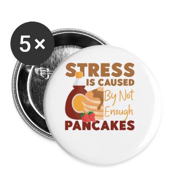 Pancake Lover Kids Stress Is - Buttons small 1''/25 mm (5-pack) - white - Front