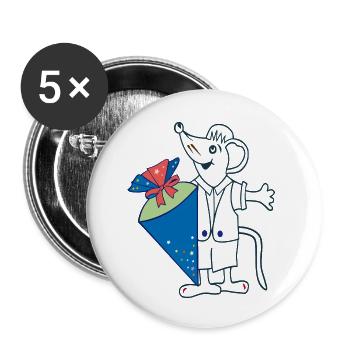 Schule Zuckertüte - Buttons klein 25 mm (5er Pack) - Weiß - Vorne