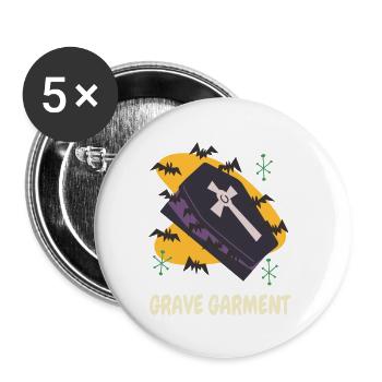 Cercueil de la mort Goth cercueil effrayant Halloween Vampires - Lot de 5 petits badges (25 mm) - blanc - Devant