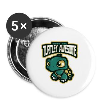 Meeresschutz: Schildkröten-Wahnsinn - Buttons klein 25 mm (5er Pack) - Weiß - Vorne