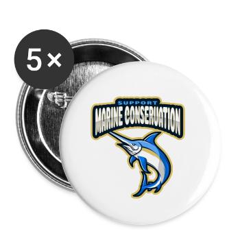Marine Conservation - Buttons small 1''/25 mm (5-pack) - white - Front