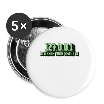 127.0.0.1 - Der Herzschlag Eines Programmierers - Buttons klein 25 mm (5er Pack) - Weiß - Vorne