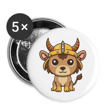 Amoureux du Lion - Lot de 5 petits badges (25 mm) - blanc - Devant