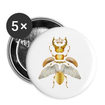 gold-coloured stag with crown in individual parts - Buttons small 1''/25 mm (5-pack) - white - Front