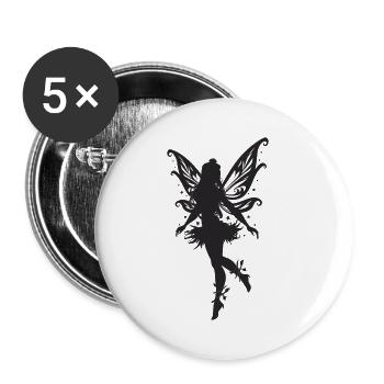 Fee Elfe Märchen Fabelwesen - Buttons klein 25 mm (5er Pack) - Weiß - Vorne