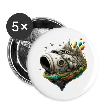 Micro World - Ship - Buttons small 1''/25 mm (5-pack) - white - Front