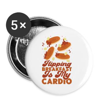 Pancake Lover Kids Flipping - Buttons klein 25 mm (5er Pack) - Weiß - Vorne