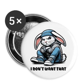 I don ́t want that - Buttons small 1''/25 mm (5-pack) - white - Front