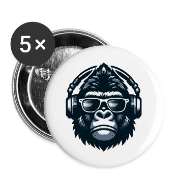 Gorilla DJ Headphones - Buttons small 1''/25 mm (5-pack) - white - Front