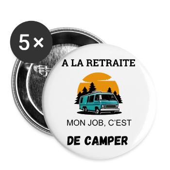 Camping Humor Retreat - Buttons small 1''/25 mm (5-pack) - white - Front