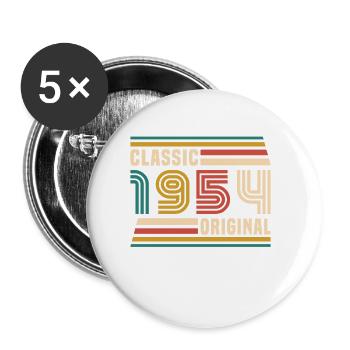 Geboren 1954 Classic Jahrgang Geburtstag Geschenk - Buttons klein 25 mm (5er Pack) - Weiß - Vorne