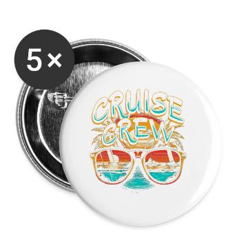 Cruise Crew - Buttons klein 25 mm (5er Pack) - Weiß - Vorne