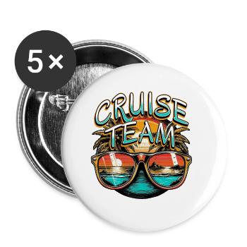 Cruise Team - Buttons klein 25 mm (5er Pack) - Weiß - Vorne