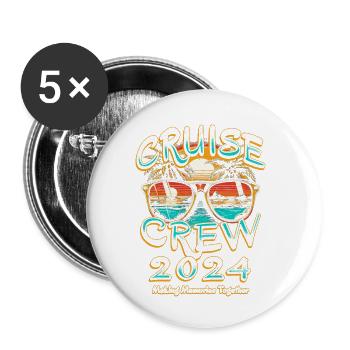 Cruise Crew 2024 Making Memories Together - Buttons klein 25 mm (5er Pack) - Weiß - Vorne