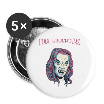 Cool Vampire Retro Halloween Beautiful Hot Fashion - Buttons small 1''/25 mm (5-pack) - white - Front