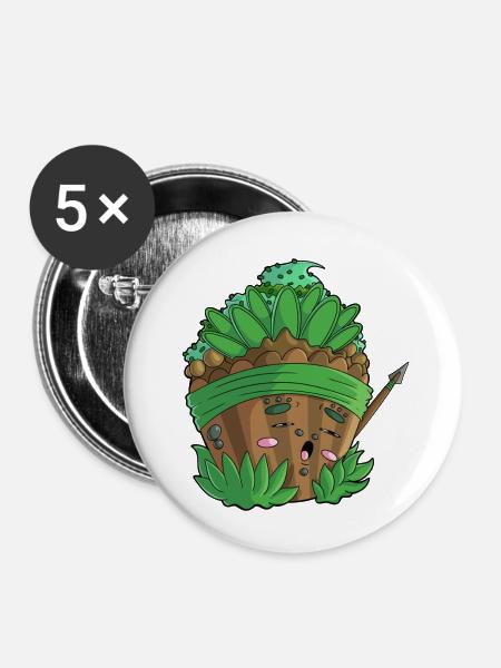 Jungle Cupcake - Buttons klein 25 mm (5er Pack) - Weiß