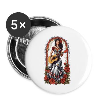 Iconic Guitarist Design Musician Aesthetic - Buttons small 1''/25 mm (5-pack) - white - Front