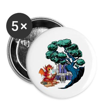 magic, dragon, dragon, mythical creature, fable, magic, child - Buttons small 1''/25 mm (5-pack) - white - Front