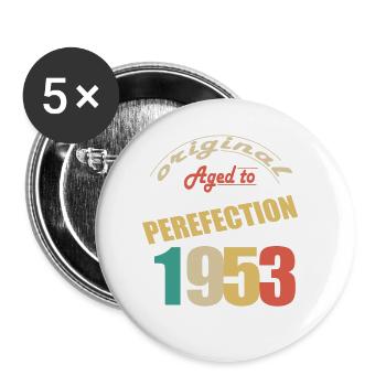 Ich bin 71 Jahre alt | Ich bin 1953 geboren - Geburt - Buttons klein 25 mm (5er Pack) - Weiß - Vorne