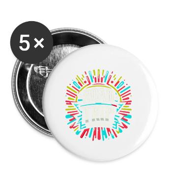 Road Trip Guerrier 8 - Lot de 5 petits badges (25 mm) - blanc - Devant