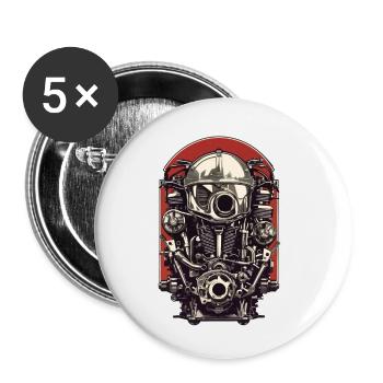 Ingénieur automobile Mécanicien de véhicules à moteur Vintage - Lot de 5 petits badges (25 mm) - blanc - Devant