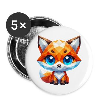Süßer Fuchs Wald Tiere Wildnis Rotfuchs - Buttons klein 25 mm (5er Pack) - Weiß - Vorne
