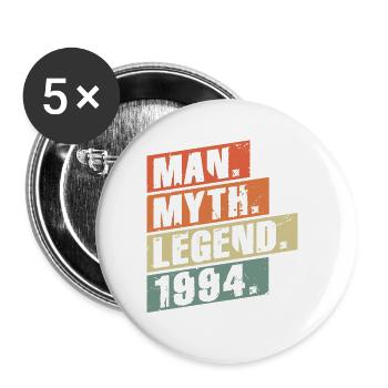 Jahrgang Geboren 1994 Mann Mythos Legende - Buttons klein 25 mm (5er Pack) - Weiß - Vorne