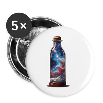 Univers en bouteille Esthétique de Style Bohème - Lot de 5 petits badges (25 mm) - blanc - Devant