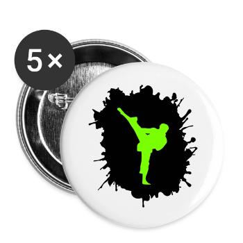 Karate Blobs - Buttons small 1''/25 mm (5-pack) - white - Front