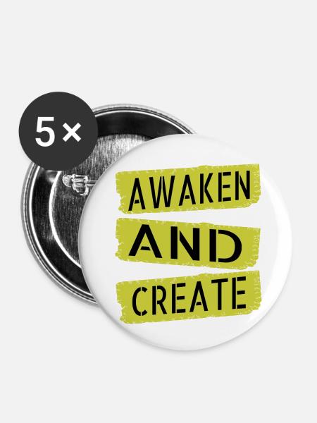 gift idea enlightenment quotes - Buttons klein 25 mm (5er Pack) - Weiß