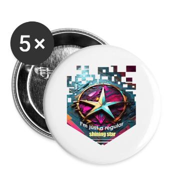 shining star - Buttons klein 25 mm (5er Pack) - Weiß - Vorne