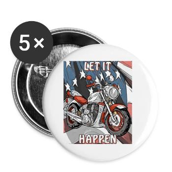 MOTORBIKE LET IT HAPPEN - Buttons small 1''/25 mm (5-pack) - white - Front