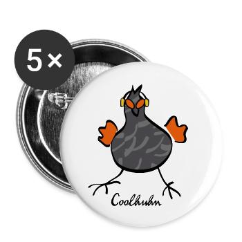 02 Cool Chicken 34 - Buttons small 1''/25 mm (5-pack) - white - Front