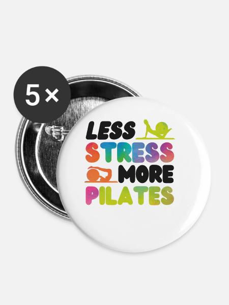 Pilates Instructor Teacher - Buttons klein 25 mm (5er Pack) - Weiß