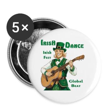 IRISH DANCE - Buttons small 1''/25 mm (5-pack) - white - Front