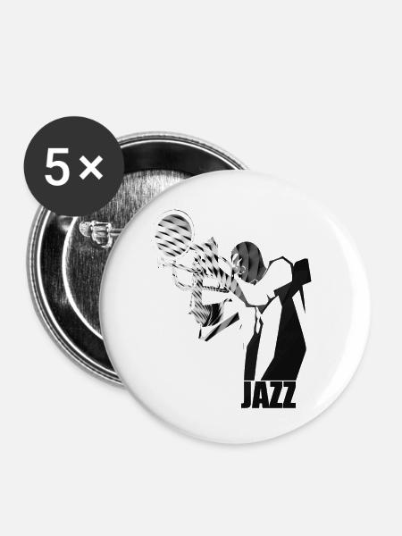 Zeitgenössischer Jazz - Buttons klein 25 mm (5er Pack) - Weiß