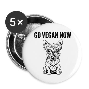 DEVENEZ VÉGÉTALIEN MAINTENANT - Lot de 5 petits badges (25 mm) - blanc - Devant