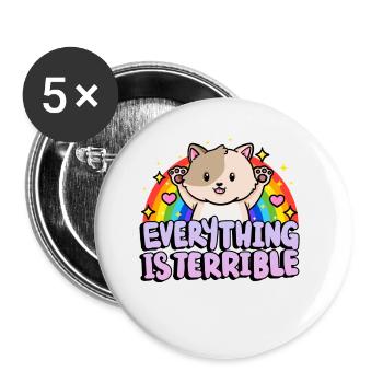 Everything is horrible sarcasm rainbow - Buttons small 1''/25 mm (5-pack) - white - Front
