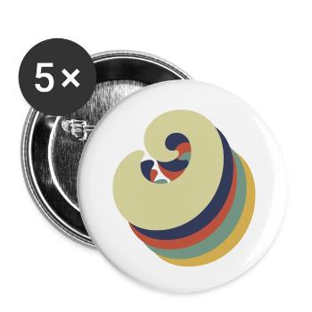 Letter o retro - Buttons small 1''/25 mm (5-pack) - white - Front