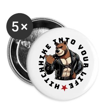 Hitchhike into your life - Buttons klein 25 mm (5er Pack) - Weiß - Vorne