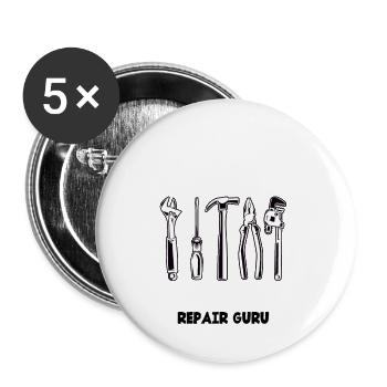 Fixin' & Chillin' Appliance Repair Guru Handyman - Buttons small 1''/25 mm (5-pack) - white - Front