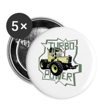 MB trac turbo power traktor - Buttons klein 25 mm (5er Pack) - Weiß - Vorne