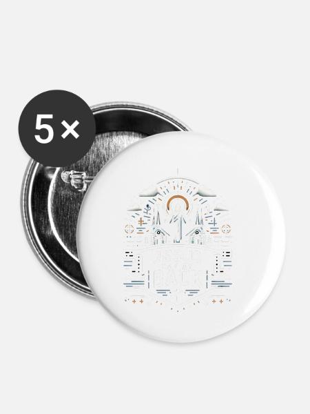 Jesus Has My Back 28 - Buttons klein 25 mm (5er Pack) - Weiß