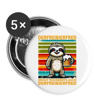 The free beer Fred is called backwards, also the - Buttons small 1''/25 mm (5-pack) - white - Front